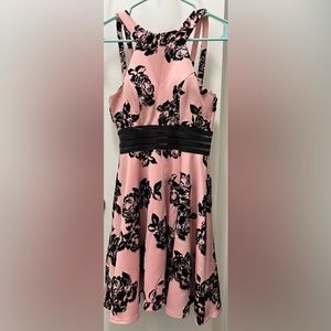 Jodi Kristopher Pink and Black Floral Mini Dress
